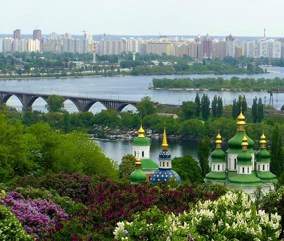 Golden domes in Kiev, Ukraine