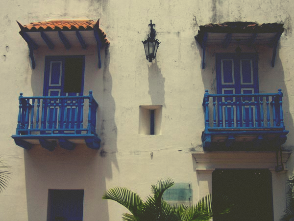 Cartagena - Building in the walled city Building in Cartagena's Colonial Walled City