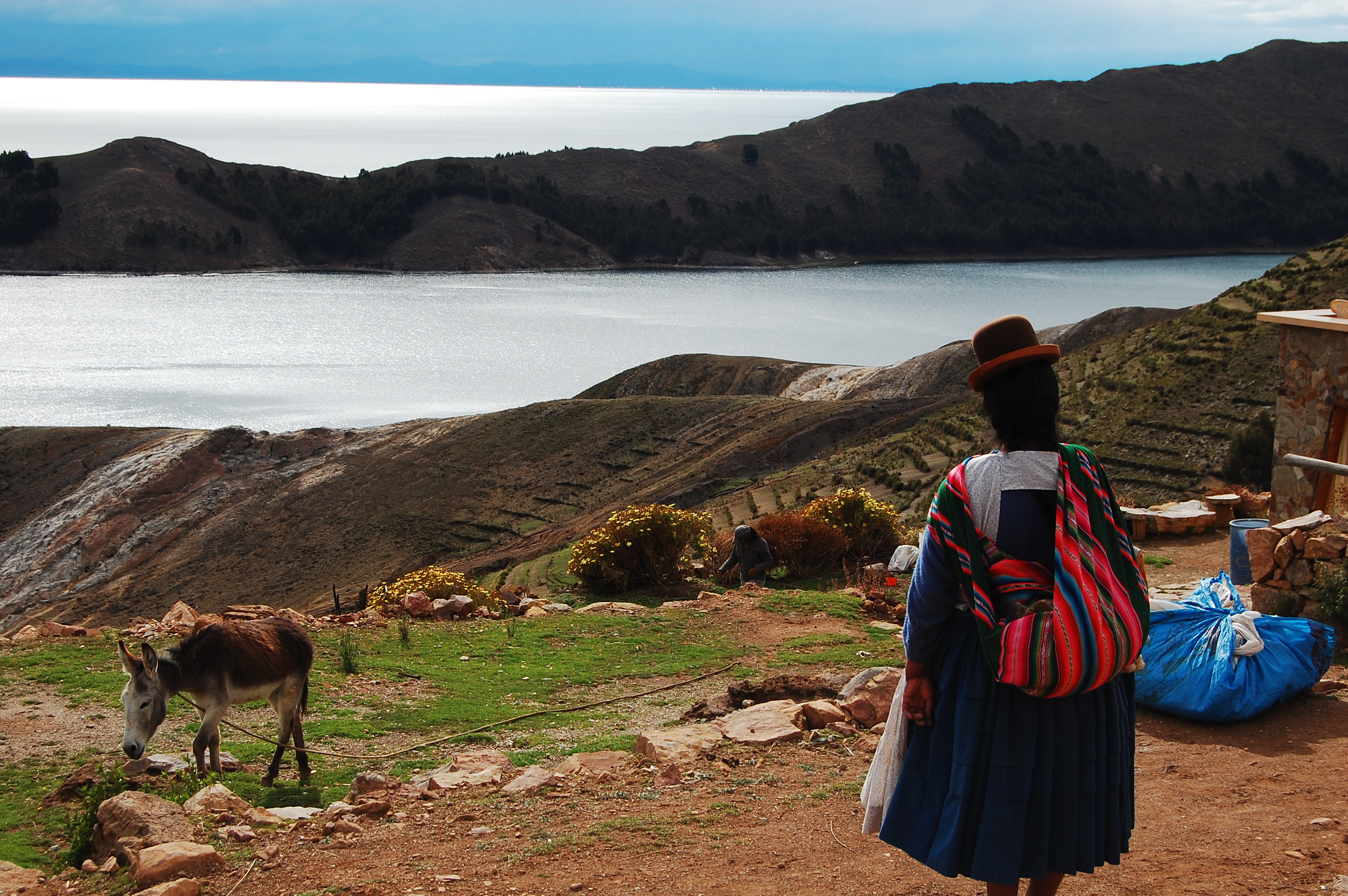 Woman in typical Andean outfit